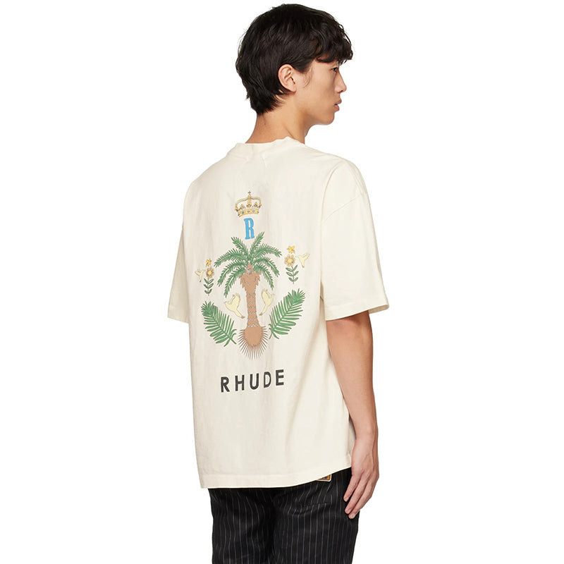 RHUDE island coconut tree print T-Shirts RHUDE