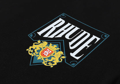 RHUDE Micro Logo Poker Card Printing T-Shirt RHUDE