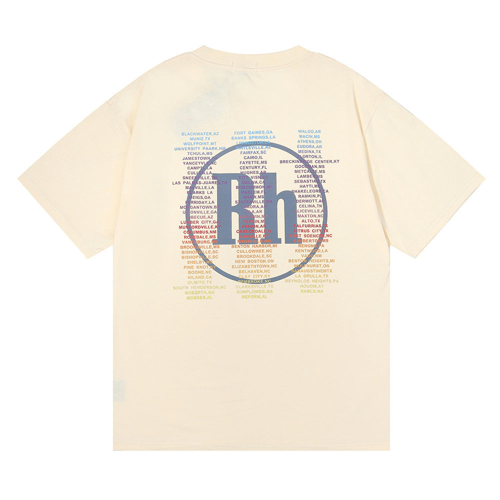 RHUDE micro-logo letter racing print T-shirt RHUDE