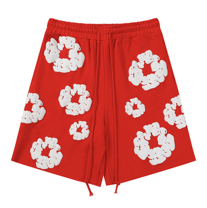 Denim Tears The Cotton Wreath Shorts Red DENIM TEARS