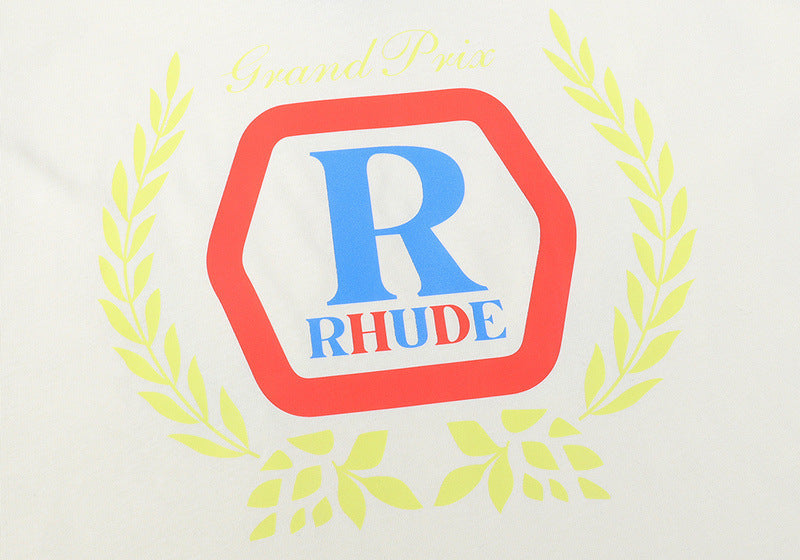 RHUDE micro-label wheat ear letter printing t-shirt RHUDE