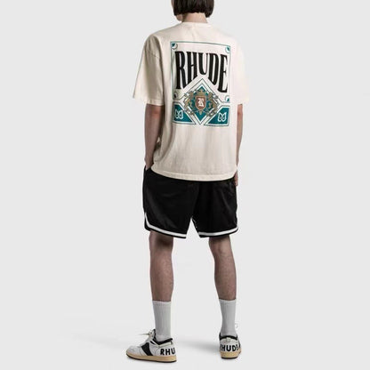 RHUDE Micro Logo Poker Card Printing T-Shirt RHUDE