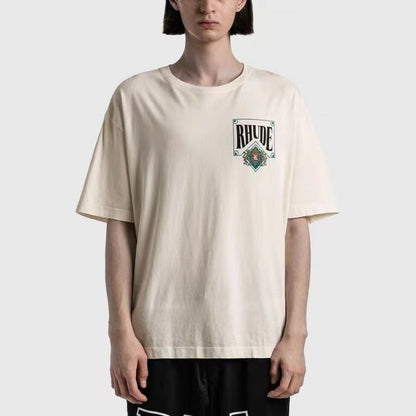 RHUDE Micro Logo Poker Card Printing T-Shirt RHUDE