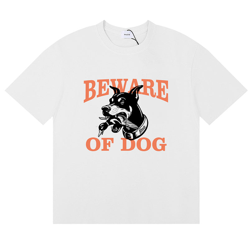 RHUDE Warning Logo Cotton Short-Sleeve T-Shirts RHUDE