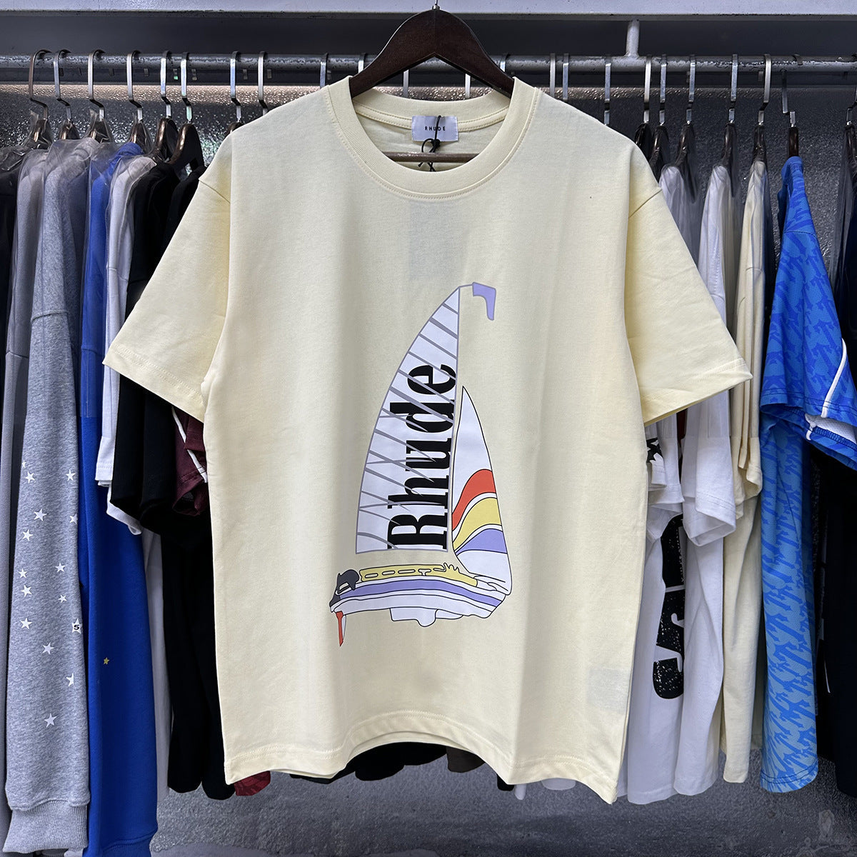 RHUDE Catamaran Champion Cotton T-Shrit RHUDE