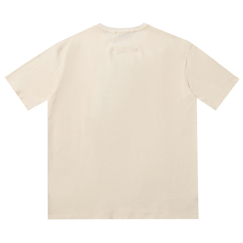 RHUDE Summer Macaw Flower Slogan Short Sleeve T-Shirt RHUDE