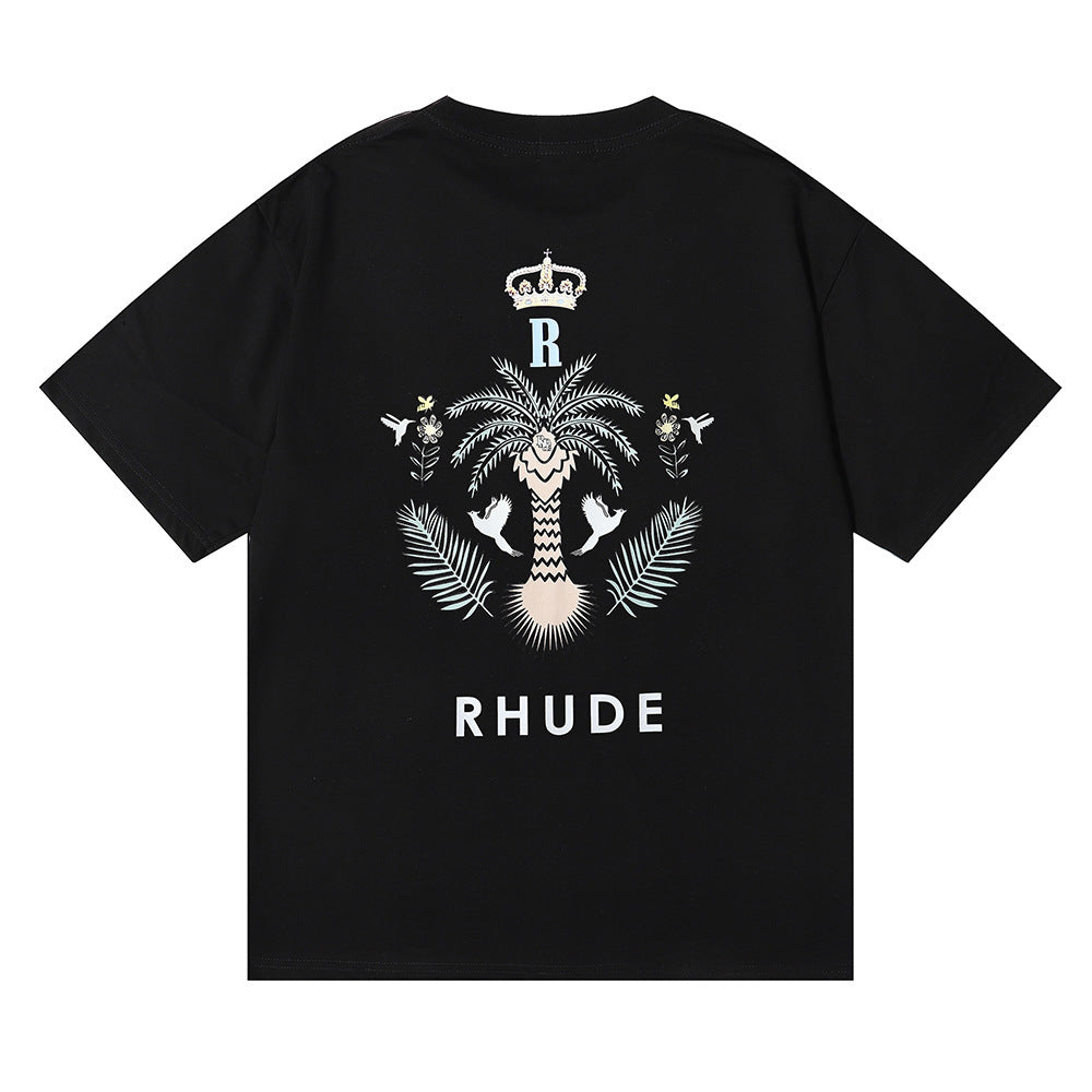 RHUDE island coconut tree print T-Shirts RHUDE