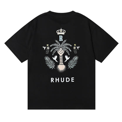 RHUDE island coconut tree print T-Shirts RHUDE