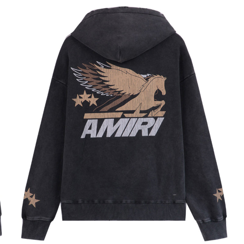 AMlRI Eagle Graphic-Print Cotton-Jersey Hoodies AMIRI