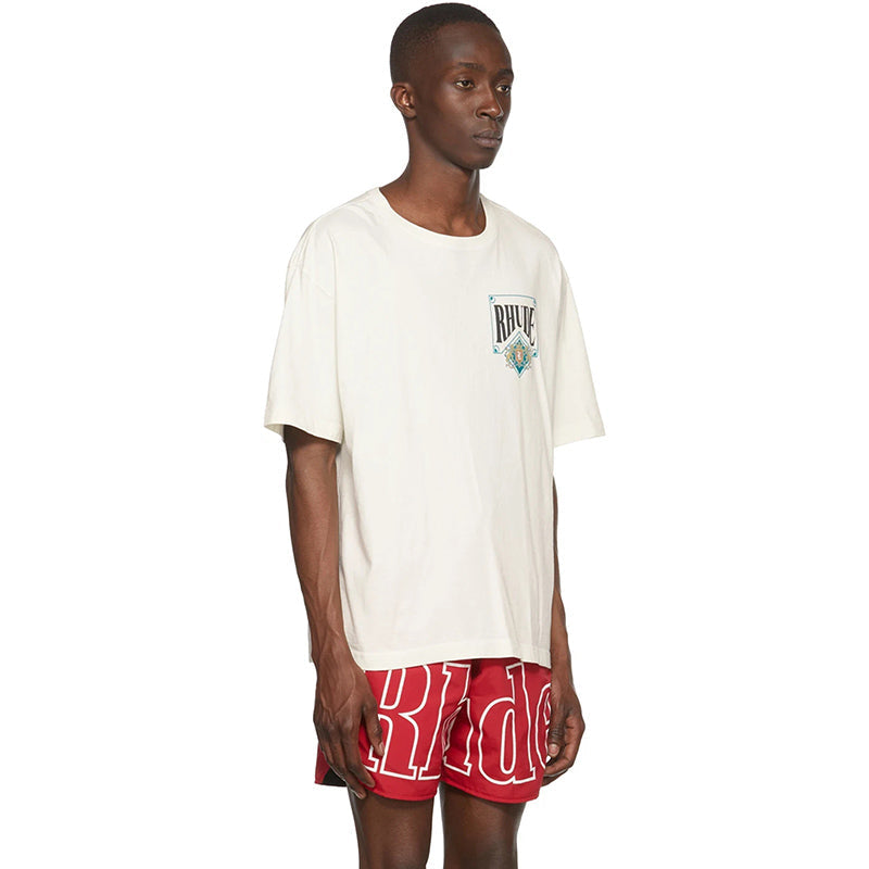 RHUDE Micro Logo Poker Card Printing T-Shirt RHUDE