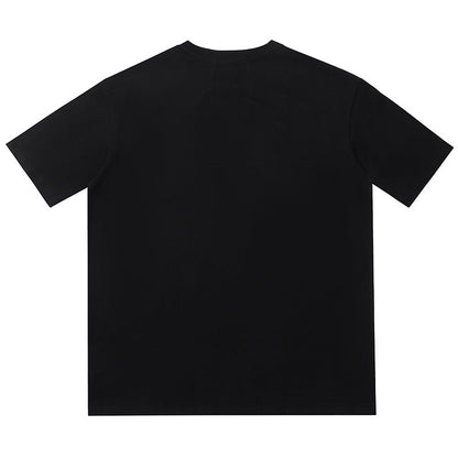 RHUDE Summer Macaw Flower Slogan Short Sleeve T-Shirt RHUDE