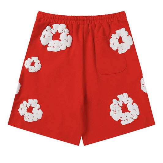 Denim Tears The Cotton Wreath Shorts Red DENIM TEARS