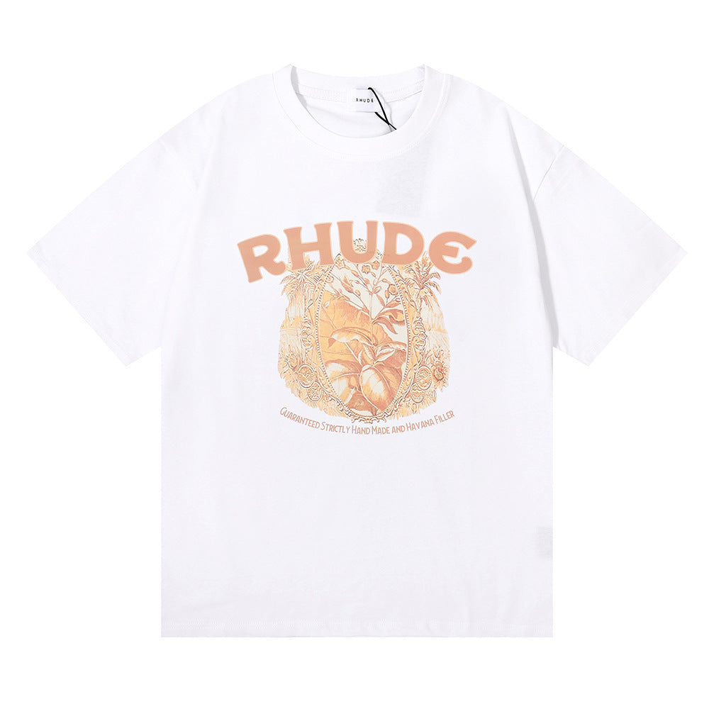 RHUDE letter wheat ear fruit print T-shirts RHUDE