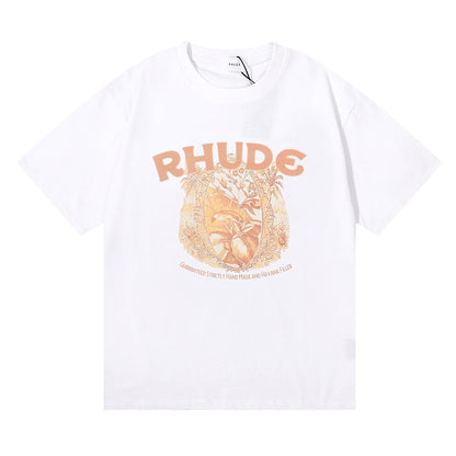 RHUDE letter wheat ear fruit print T-shirts RHUDE