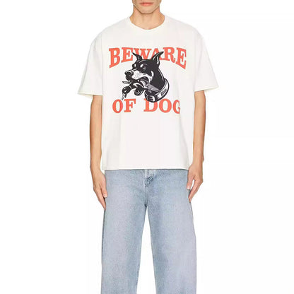 RHUDE Warning Logo Cotton Short-Sleeve T-Shirts RHUDE