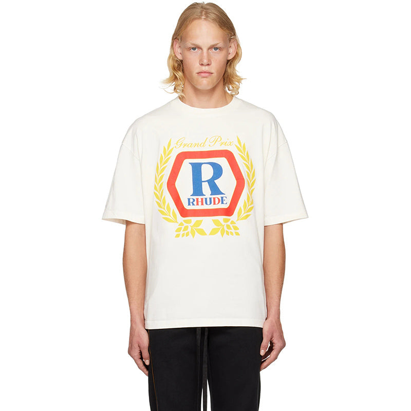 RHUDE micro-label wheat ear letter printing t-shirt RHUDE