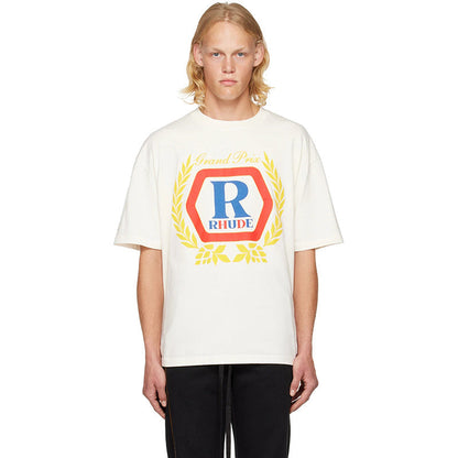 RHUDE micro-label wheat ear letter printing t-shirt RHUDE