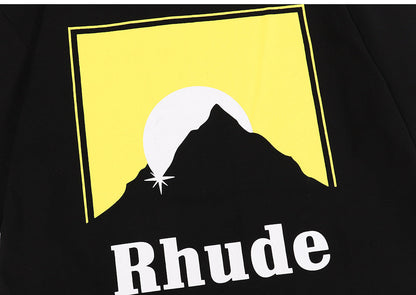 RHUDE Lettering Sunset Graphic T-Shirt Yellow RHUDE