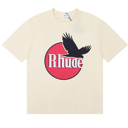 RHUDE Black dove lettering print T-Shirts RHUDE