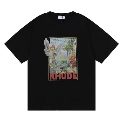 RHUDE Micro Logo Angel Letter Print T-Shirt RHUDE