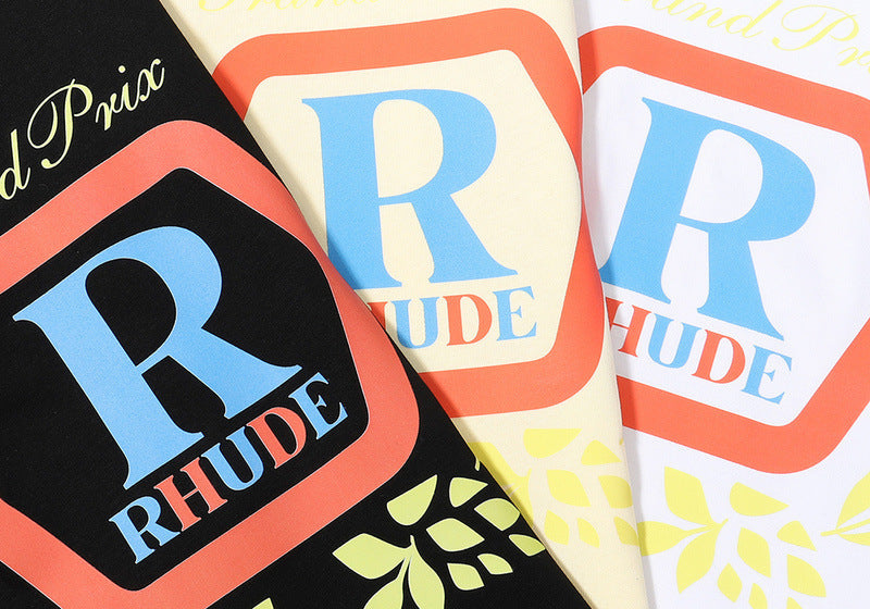RHUDE micro-label wheat ear letter printing t-shirt RHUDE