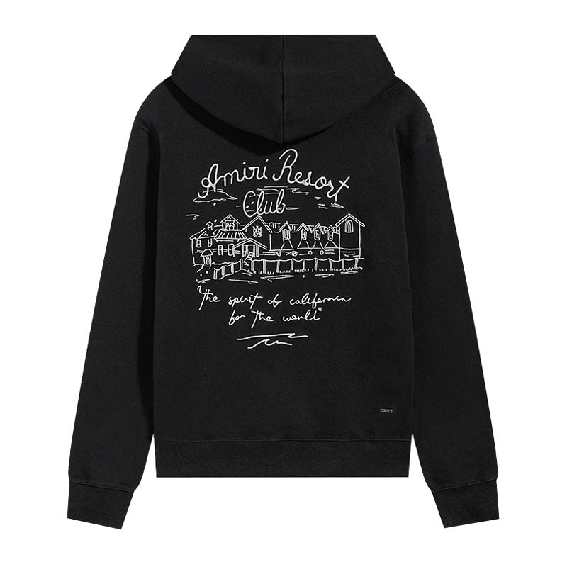 AMIRI Spirit Logo-Embroidered Cotton-Blend Jersey Hoodie AMIRI