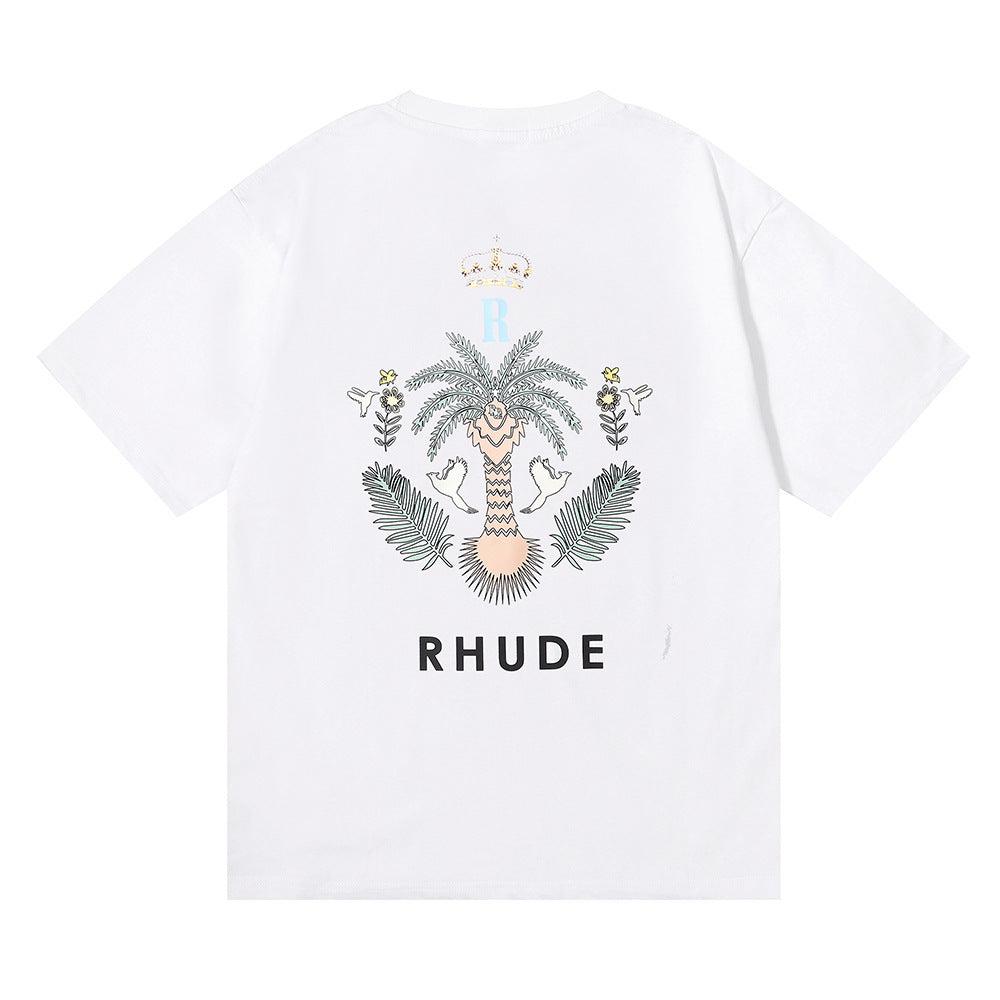 RHUDE island coconut tree print T-Shirts RHUDE