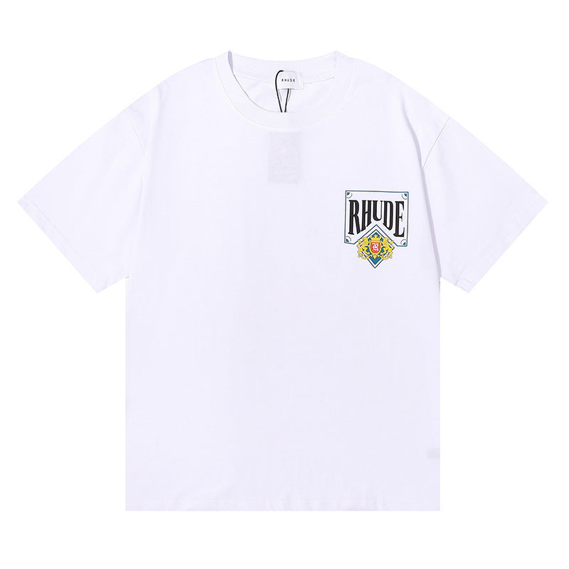 RHUDE Micro Logo Poker Card Printing T-Shirt RHUDE