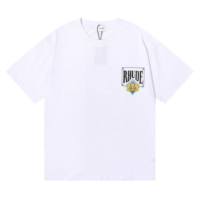 RHUDE Micro Logo Poker Card Printing T-Shirt RHUDE