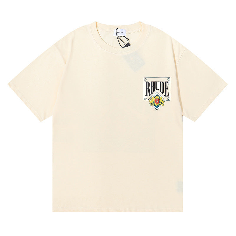 RHUDE Micro Logo Poker Card Printing T-Shirt RHUDE