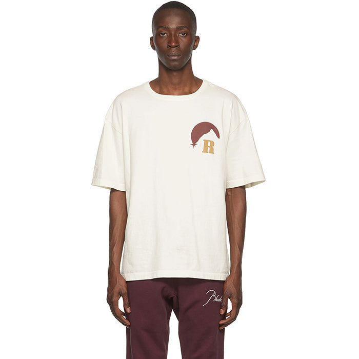 RHUDE Lettering Sunset Graphic T-Shirt Wine red RHUDE