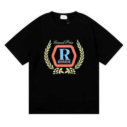 RHUDE micro-label wheat ear letter printing t-shirt RHUDE