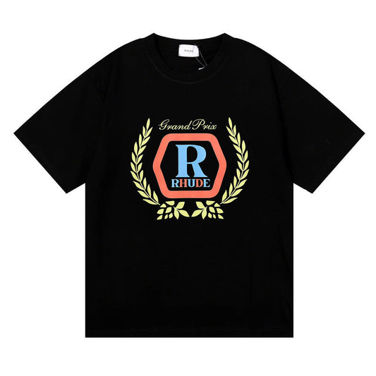 RHUDE micro-label wheat ear letter printing t-shirt RHUDE