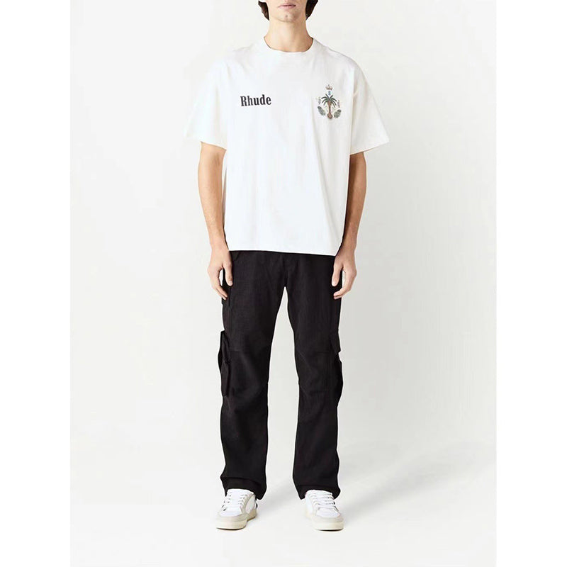 RHUDE island coconut tree print T-Shirts RHUDE