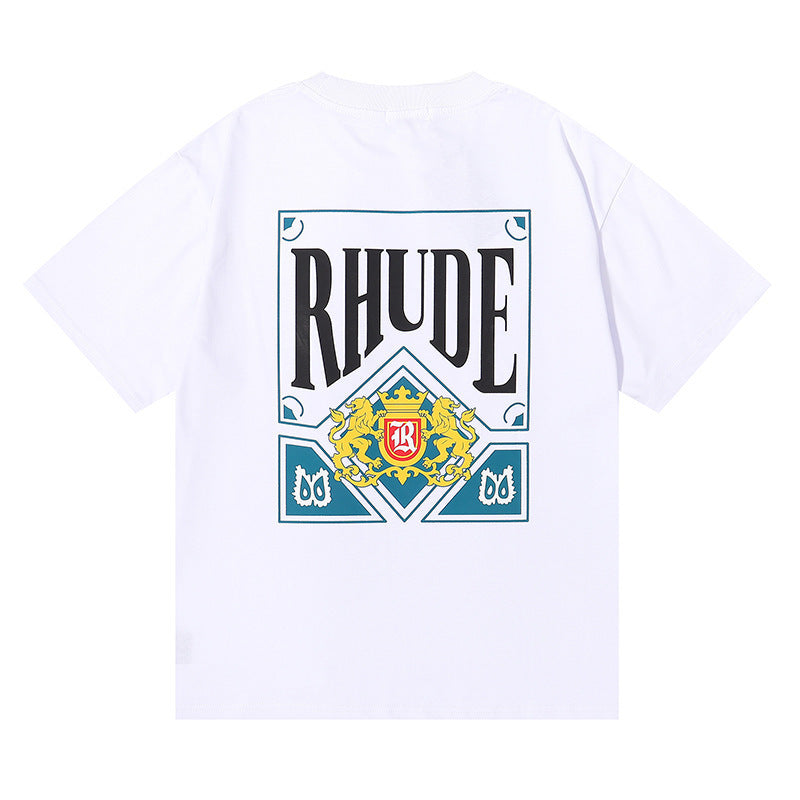 RHUDE Micro Logo Poker Card Printing T-Shirt RHUDE