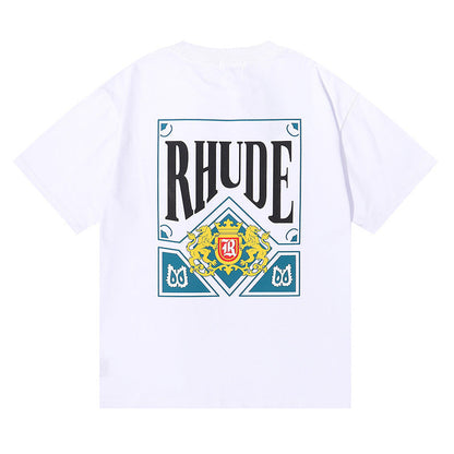 RHUDE Micro Logo Poker Card Printing T-Shirt RHUDE