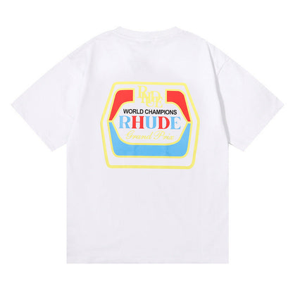 RHUDE micro-label wheat ear letter printing t-shirt RHUDE