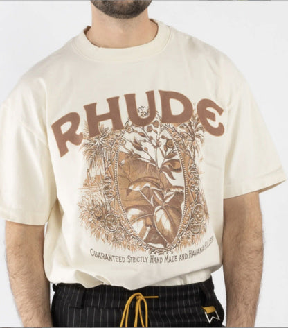RHUDE letter wheat ear fruit print T-shirts RHUDE