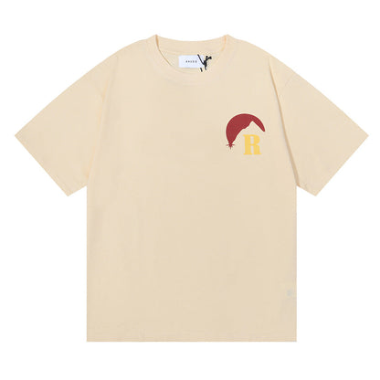 RHUDE Lettering Sunset Graphic T-Shirt Wine red RHUDE
