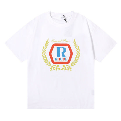 RHUDE micro-label wheat ear letter printing t-shirt RHUDE