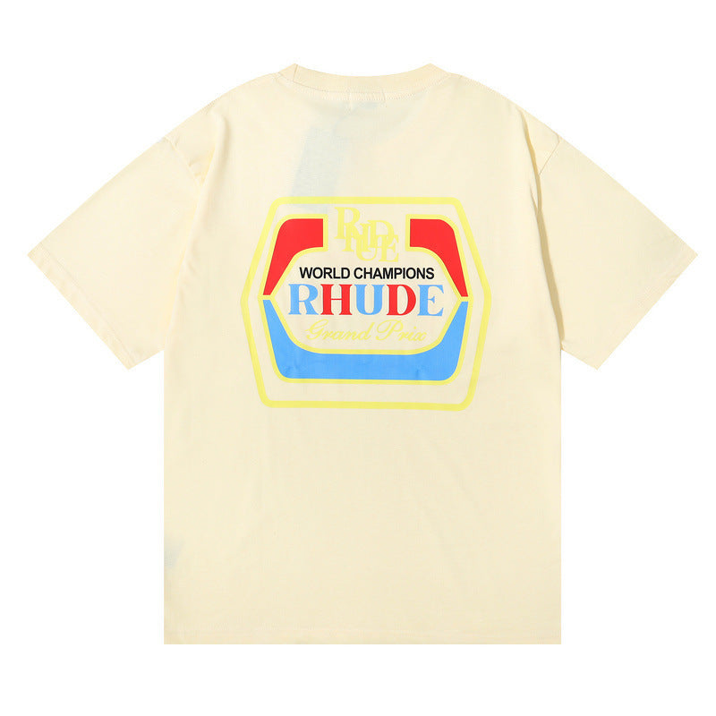 RHUDE micro-label wheat ear letter printing t-shirt RHUDE