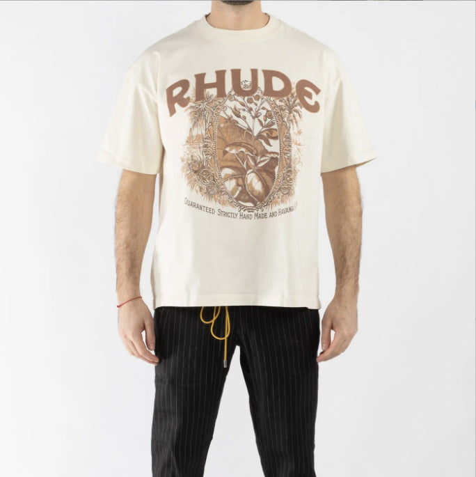 RHUDE letter wheat ear fruit print T-shirts RHUDE
