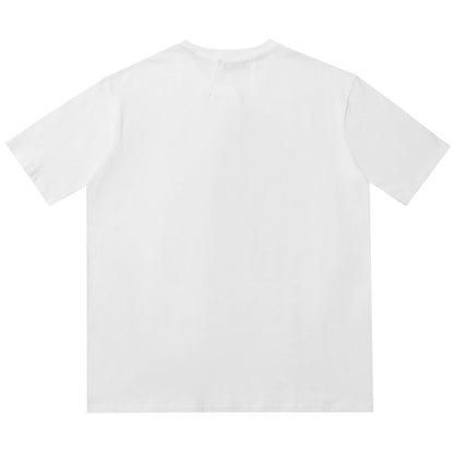 RHUDE Summer Macaw Flower Slogan Short Sleeve T-Shirt RHUDE