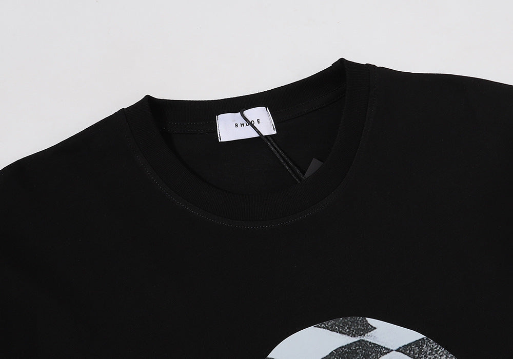 RHUDE micro-logo letter racing print T-shirt RHUDE