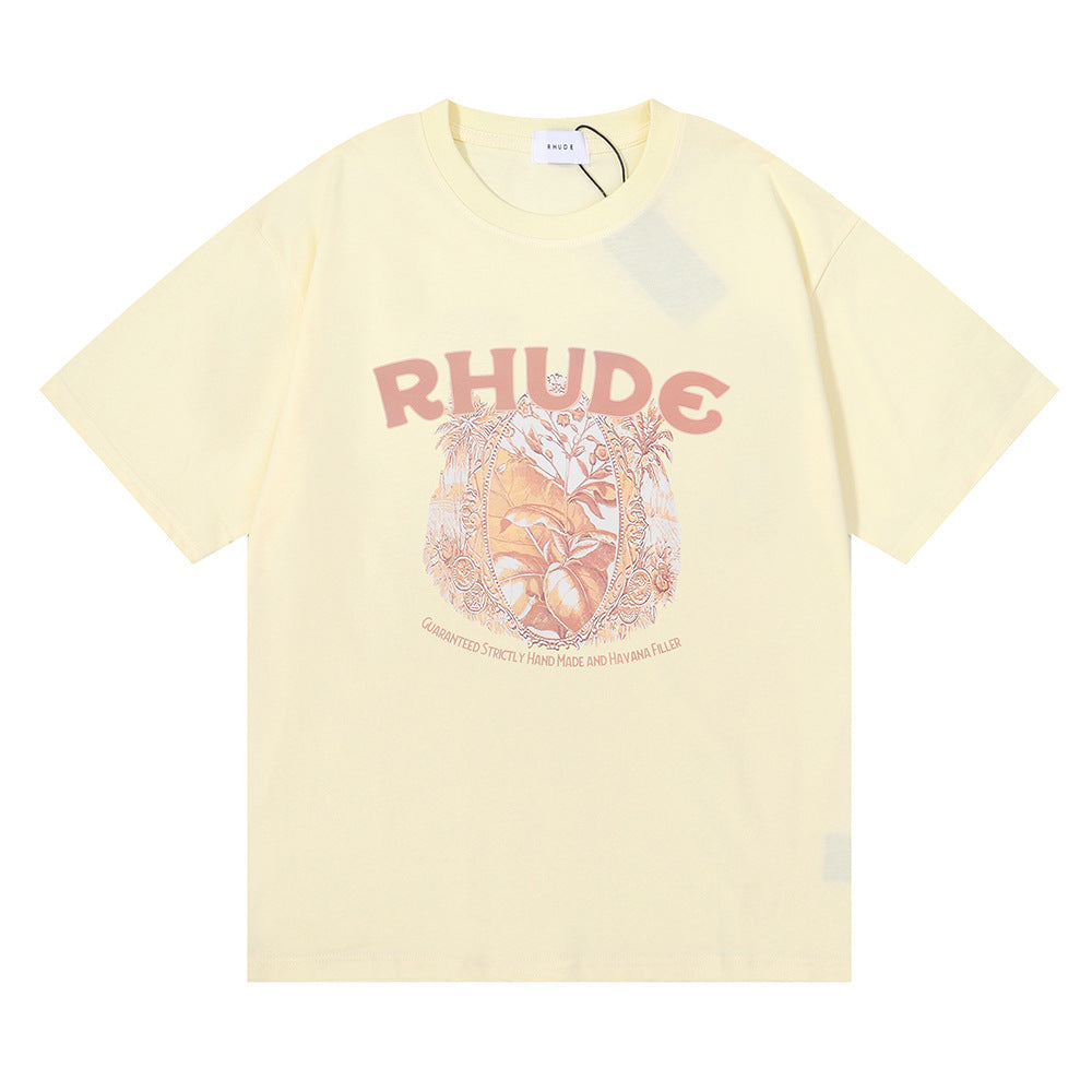 RHUDE letter wheat ear fruit print T-shirts RHUDE