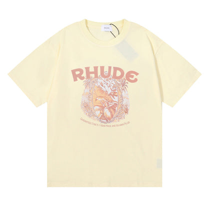 RHUDE letter wheat ear fruit print T-shirts RHUDE
