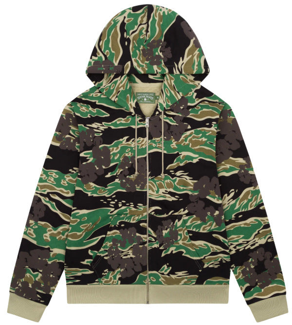 Denim Tears Cotton Wreath Camouflage Zipper Hoodie DENIM TEARS