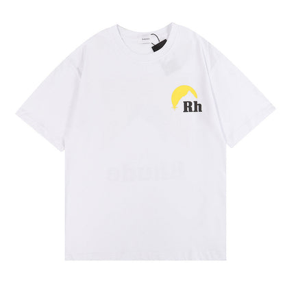 RHUDE Lettering Sunset Graphic T-Shirt Yellow RHUDE