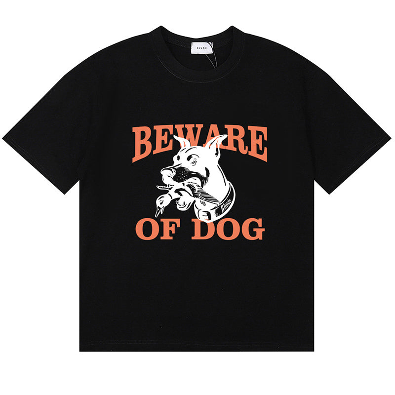 RHUDE Warning Logo Cotton Short-Sleeve T-Shirts RHUDE