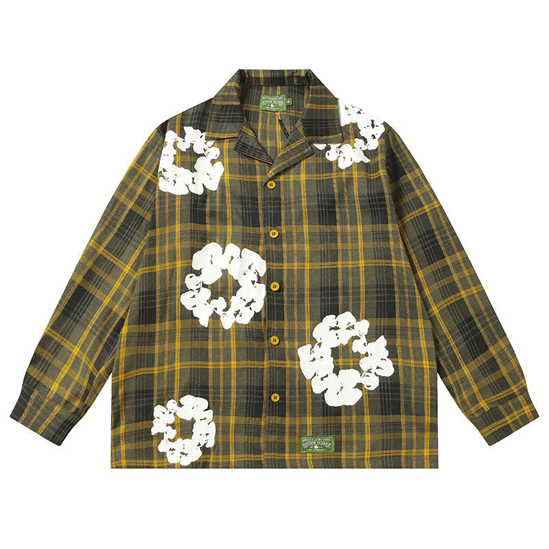 Denim Tears kapok Flower Pattern Long Sleeved Shirt DENIM TEARS